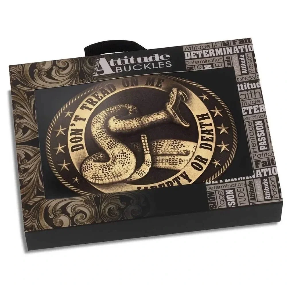 Montana Silversmiths Liberty or Death 2A Don't Tread On Me Belt Buckle New NIB